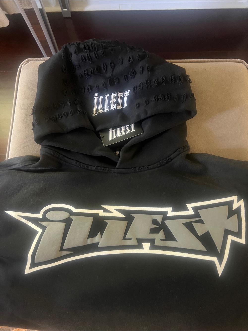 Men's Black Graphic Pullover Hoodie x The Illest - original packaging included